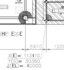 Coordinate call-off detail on a topsides general arrangement drawing